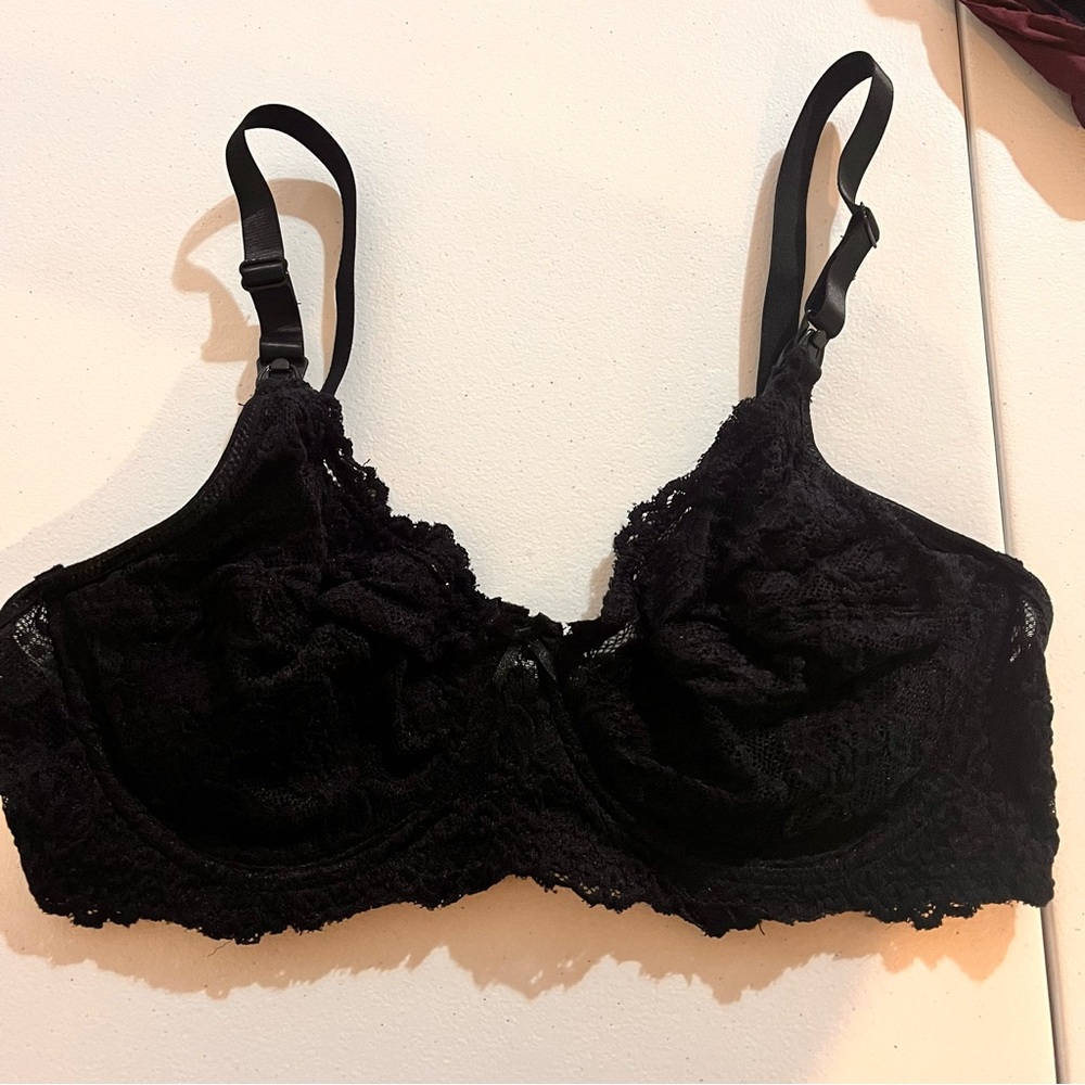 Lamaze Black Lace Underwire Nursing Clip Down Bra